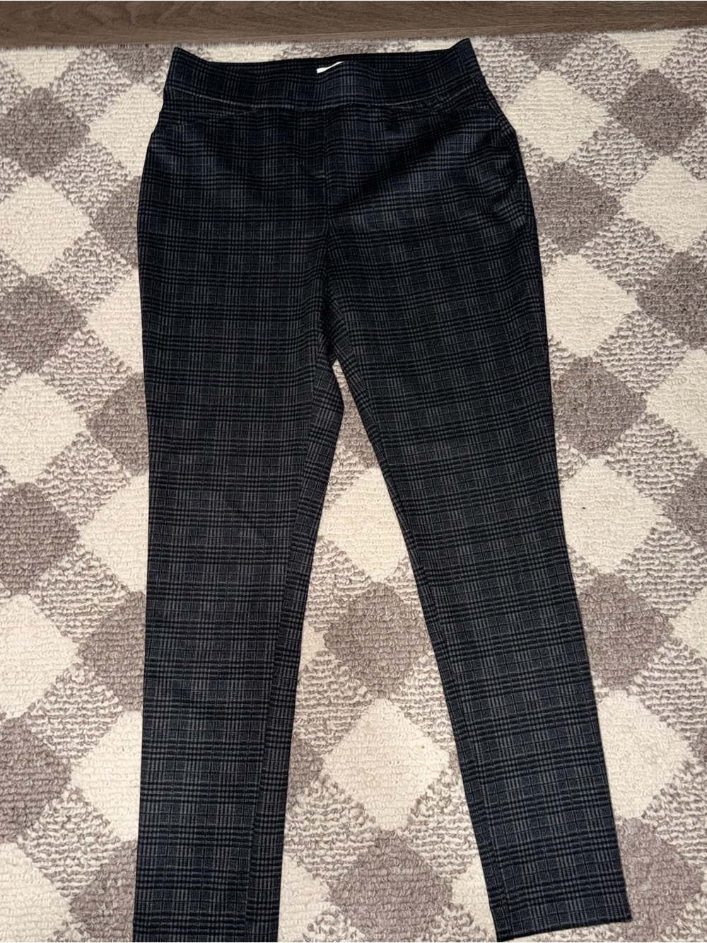 Calvin Klein Black Plaid Slim Dress Pants